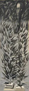 Nayar, Ved (Artist). Mankind - 2190 : Monument of Man by Bird & Tree, 1990 | Painting