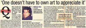 Sharma, Purnima (Reporter). One doesn't have to own art to appreciate it, 12 October 2004 | Newspaper Clipping | 00855675