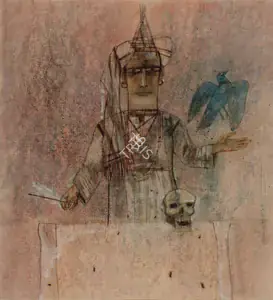 Kanodia, Nayanaa (Artist). Men by the Sea, n.d. | Painting