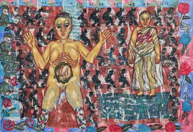 Singh, Arpita (Artist). Security Check, 2003 | Painting