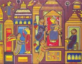 Roy, Jamini (Artist). Mother and Child With Saint, n.d. | Painting