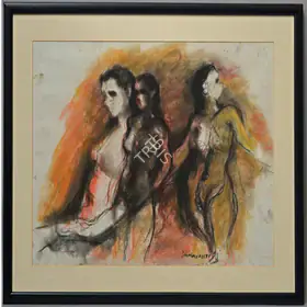 Damayanti (Artist). Three female nudes, 1995 | Drawing