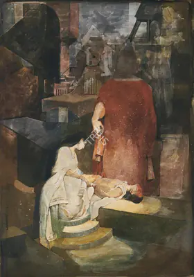 Pyne, Ganesh (Artist). Raktakarabi, 1957 | Painting