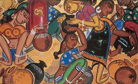 Sreenivasulu, K. (Artist). Women at WaterTank, 1952 | Painting