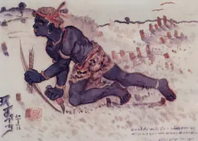 Tagore, Abanindranath (Artist). Kalaketu, The Hunter, Kavi Kankkan Chandi Series, 1938 | Painting