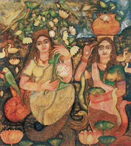 Burman, Jayshri (Artist). Lotus Pond, 2003 | Painting