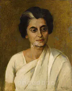 Hebbar, K.K. (Artist). Portrait Of Indira Gandhi, 1972 | Painting