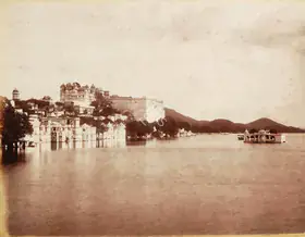 Dayal, Lala Deen (Photographer), Rear view of palace Odeypur, c.1890 | Antiquarian Photograph
