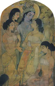 Vijaiwargiya, Ramgopal (Artist). Untitled (Krishna with Gopis), 1930 | Painting