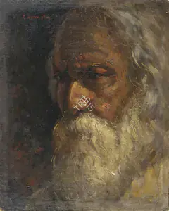 Roy, Kisory (Artist). Untitled (Portrait of Rabindranath Tagore), n.d. | Painting
