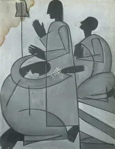 De, Biren (Artist). The Monks, n.d. | Painting