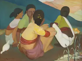 Solegaonkar, Govind Madhav (Artist). Untitled (Taking a Rest), n.d. | Painting