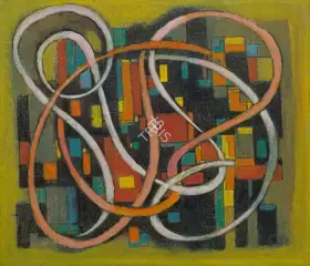 Reddy, P.T. (Artist). Forms in Yellow and Blue, 1961 | Painting