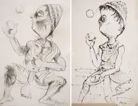 Sen, Paritosh (Artist). Untitled (Juggler), 1993 | Drawing