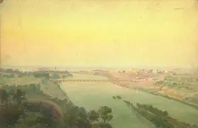 Singh, S.G. Thakur (Artist). A Bridge across a River, n.d. | Painting