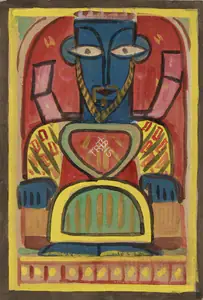 Roy, Jamini (Artist). Untitled (Christ), 1991 | Painting