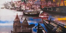 Maity, Paresh (Artist). The River of Peace, 2020 | Painting