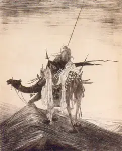 Chughtai, M.A.R. (Artist). End Of The Journey, n.d. | Graphic Art
