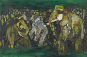 Husain, M.F. (Artist). Elephants One, 1964 | Painting