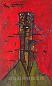 Souza, F.N. (Artist). Portrait Of A Man, 1956 | Painting