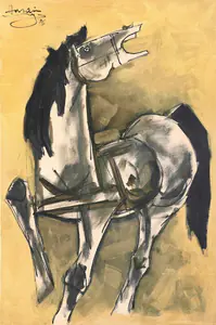 Husain, M.F. (Artist). Untitled (Horse), 1986 | Painting