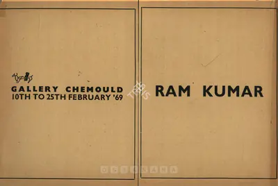 Ramkumar Artist Ram Kumar 1969 Solo Exhibition Catalogue 00882613
