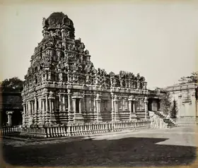 Lyon, Edmund David (Photographer), Angle view of Subramooniya Temple, Tanjore Pagoda, n.d. | Antiquarian Photograph