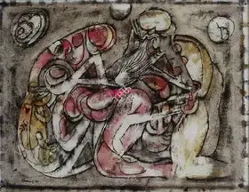Chandra, Avinash (Artist). Erotic Scene, 1964 | Painting