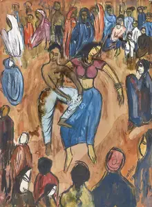 Ramkumar (Artist). Untitled (Dancers), 1949 | Painting