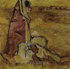 Krishnan, Rajan (Artist). Seated Woman, n.d. | Painting