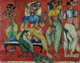 Reddy, P.T. (Artist). Princess and Attendants, 1958 | Painting