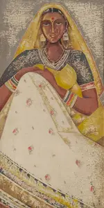 Dey, Manishi (Artist). Untitled (Seated Woman), 1965 | Painting