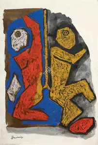 Husain, M.F. (Artist). Untitled (Hanuman), c.1970 | Painting