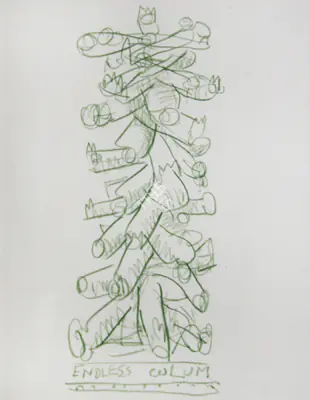Basu, Jyothi (Artist). Study For Invasion VIII (Endless Column), 2006 | Drawing