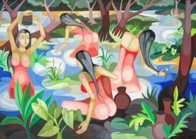 Senanayake, Senaka (Artist). Untitled (Bathers), 1982 | Painting
