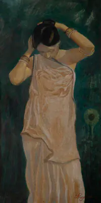Mazumdar, Hemendranath (Artist). Untitled (After the Bath), n.d. | Painting