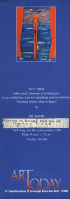 Nayar, Ved (Artist). Ved Nayar, 1996 | Solo Exhibition Invitation | 00859384