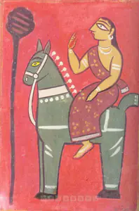 Roy, Jamini (Artist). Untitled (Woman On Horse), n.d. | Painting