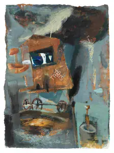 Roy, Indrapramit (Artist). Untitled (Moving house), n.d. | Painting