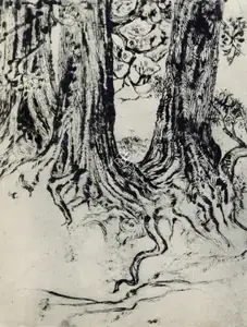 Bose, Nandalal (Artist). A Study of Tree, n.d. | Drawing