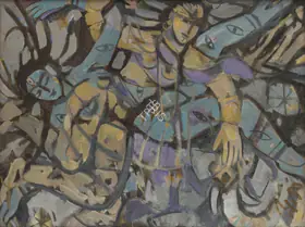 Mazumdar, Nirode C. (Artist). Devi and Oindri, c. late 1970s - early 1980s | Painting