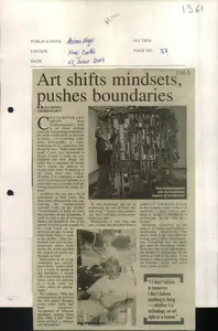 Chakravarti, Suchitra (Reporter). Art Shifts Mindsets, Pushes Boundaries, 07 June 2009 | Newspaper Clipping | 00847400