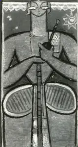 Roy, Jamini (Artist). Man with pipe, n.d. | Painting