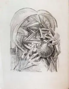 Hore, Somnath (Artist). Hiroshima (Wounds Verso), 1977 | Painting