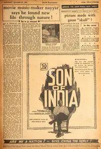Nayyar, O.P. (Essayist). Movie Music-Maker Nayyar Says He Found New Life Through Nature !. In <i>Blitz.</i> 27 October 1962 | Film Review | 00142706