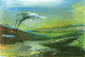 Ghose, Gopal (Artist). Landscape, 1973 | Painting
