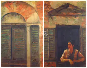 Bhattacharya, Sanjay (Artist). Woman At The Window, 1990 | Painting
