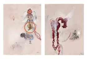 Sikander, Shahzia (Artist). Wings, Veils And Dresses I, 1997 | Painting