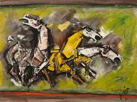 Husain, M.F. (Artist). Untitled (Horses), 1971 | Painting