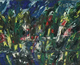 Souza, F.N. (Artist). Lake Maranacook, Readfield Depot Maine, 1971 | Painting